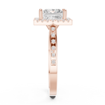 Gold Ring DDLR-349, Princess center stone, Rose Gold, view 3
