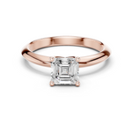 Gold Jewelry L36-6, Asscher center stone, Rose Gold
