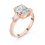 Gold Jewelry L35-67, Radiant center stone, Rose Gold, view 2