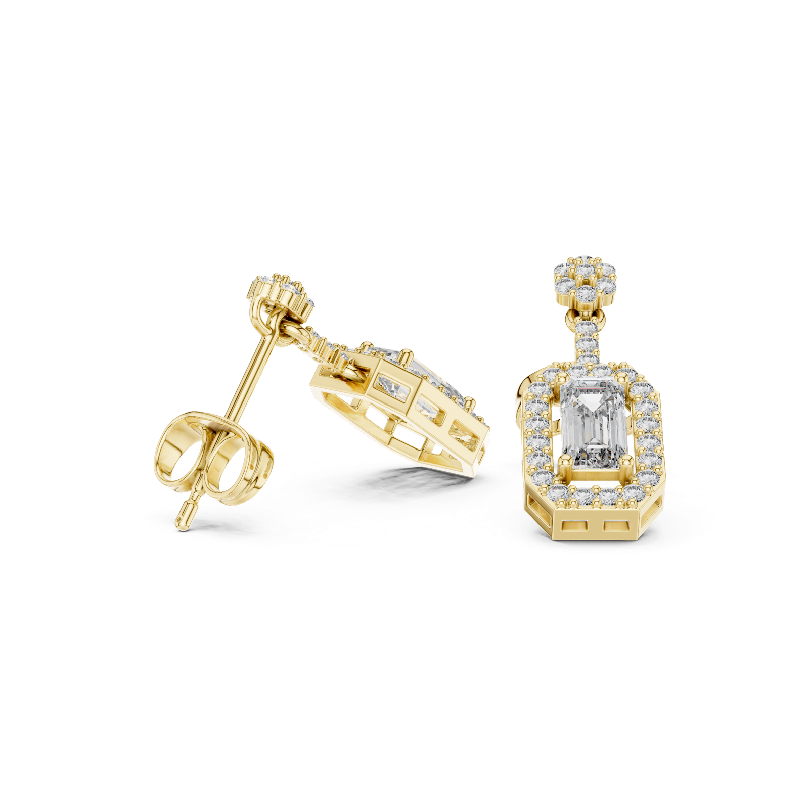 Gold Earrings 3-10011E_156_S, Yellow Gold, view 1