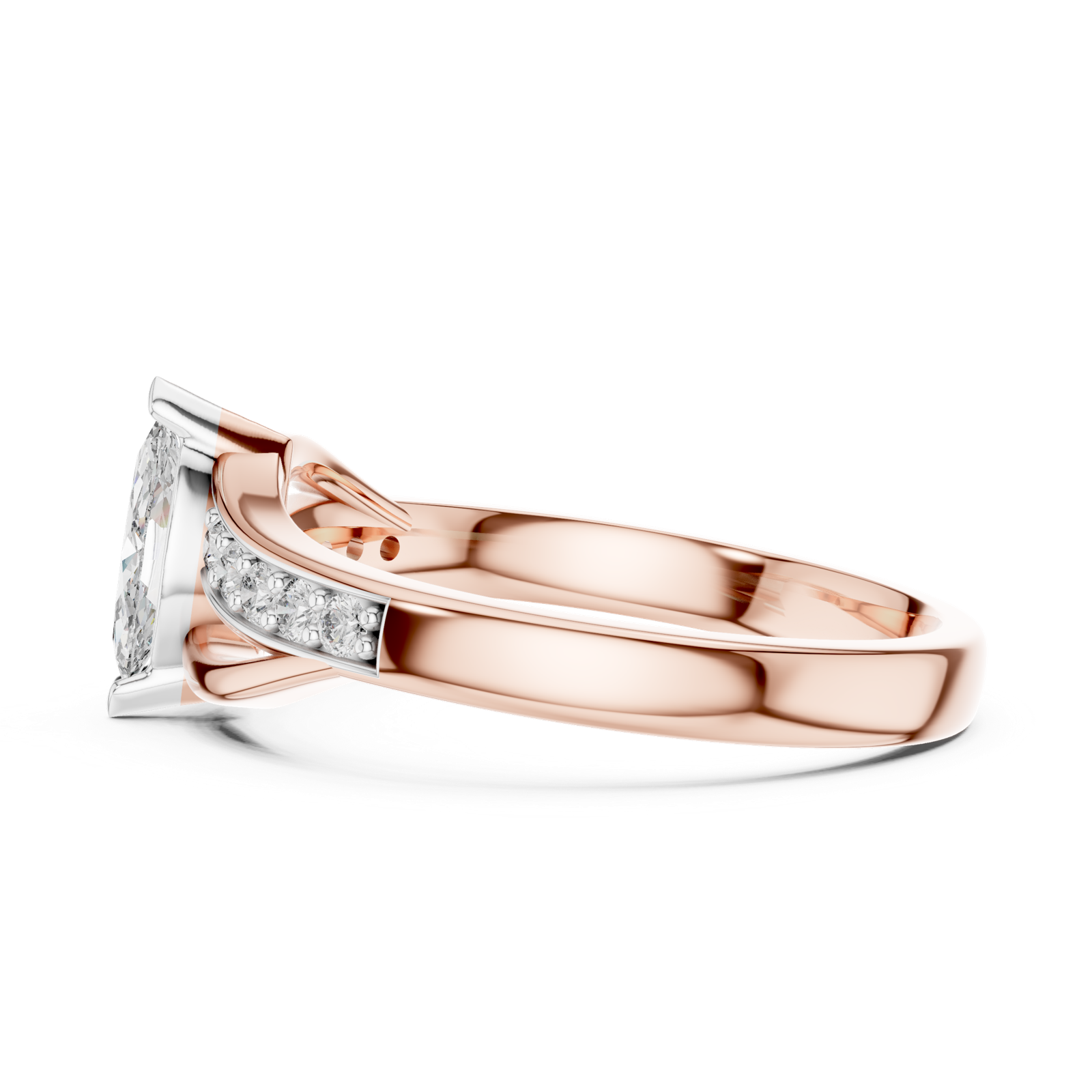 Gold Ring 12-10003@L, Rose Gold, view 3
