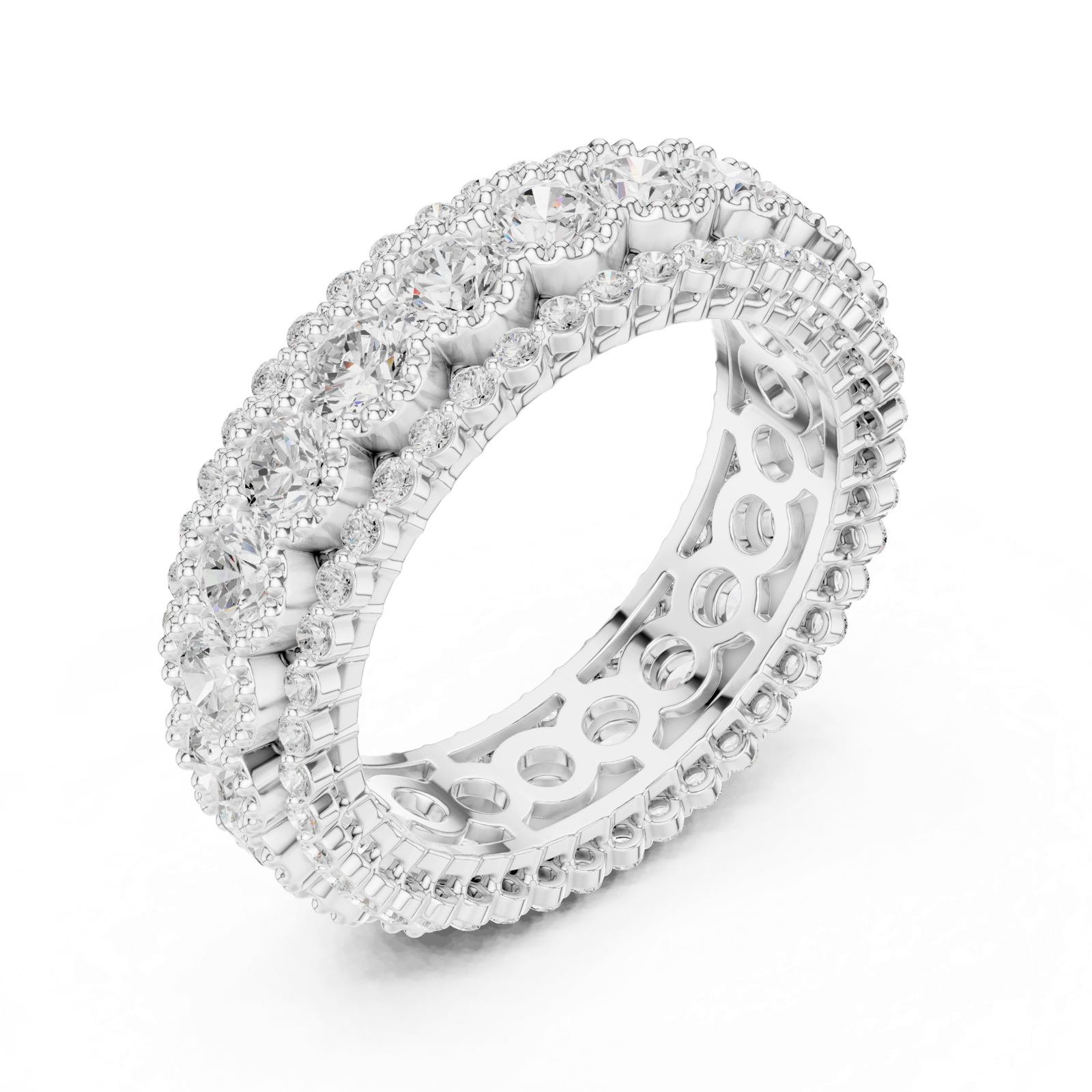 Gold Ring DDLR-367, White Gold, view 2