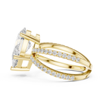 Gold Jewelry L36-25, Pear center stone, Yellow Gold, view 3