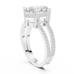 Gold Jewelry L36-13, Oval center stone, White Gold, view 1