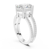 Gold Jewelry L36-13, Oval center stone, White Gold, view 1