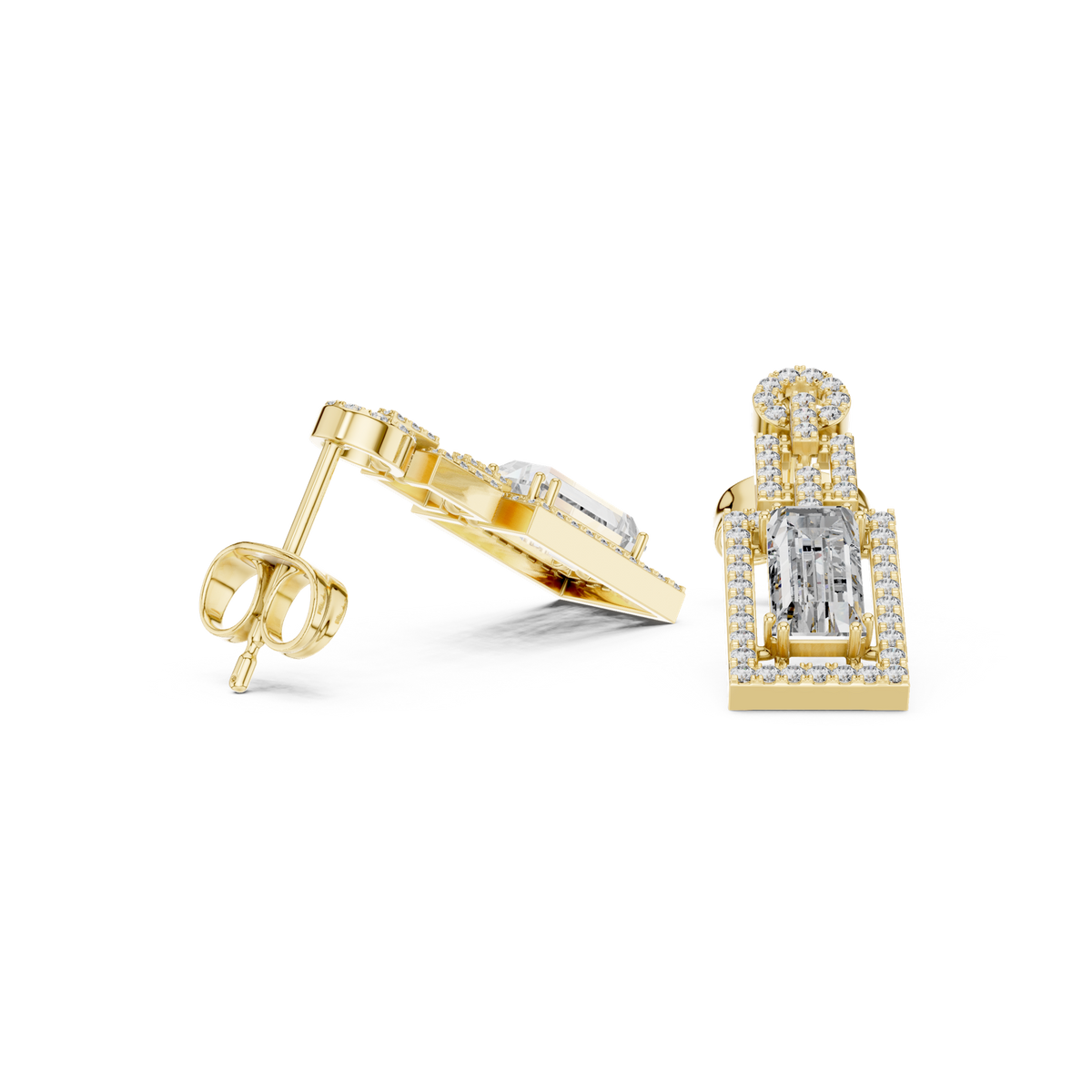 Gold Earrings 3-10005E_187_M, Yellow Gold, view 1