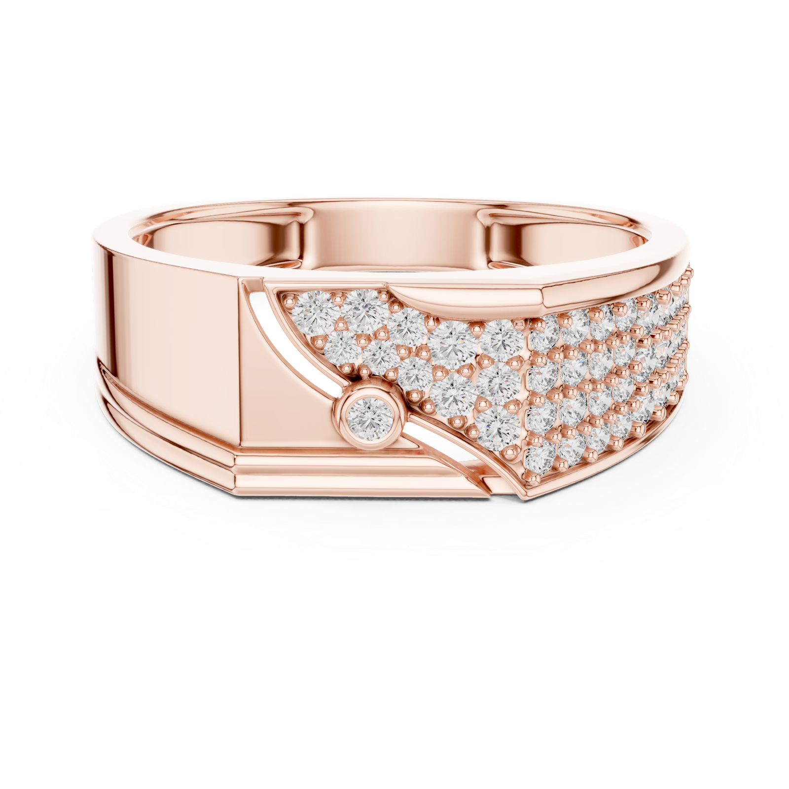 Gold Ring LR-01 (27), Rose Gold, view 4