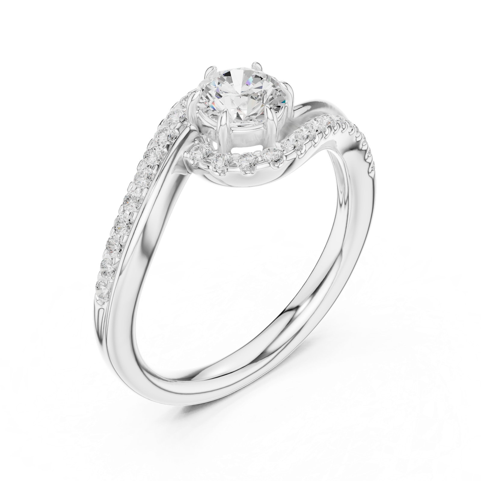 Gold Ring DDLR-594, White Gold, view 2