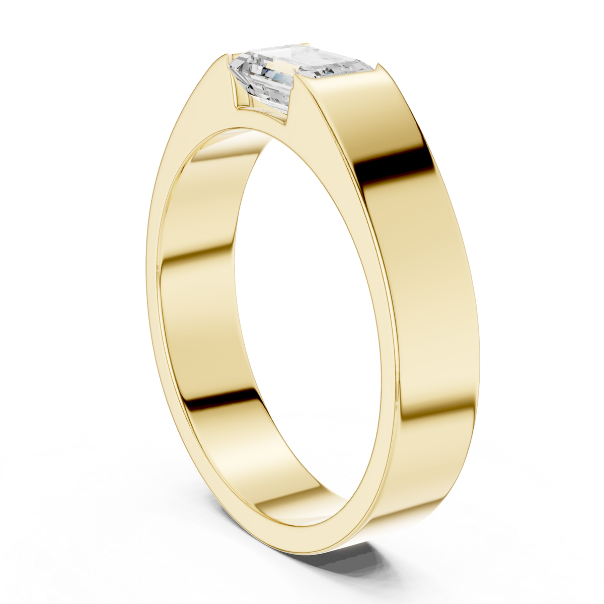 14K Solid Gold Lab Diamond Solitaire Ring, Yellow Gold, view 1