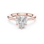 Gold Ring DDLR-032, Heart center stone, Rose Gold, view 4