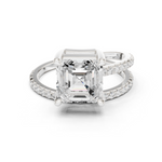 Gold Jewelry, Asscher center stone, White Gold