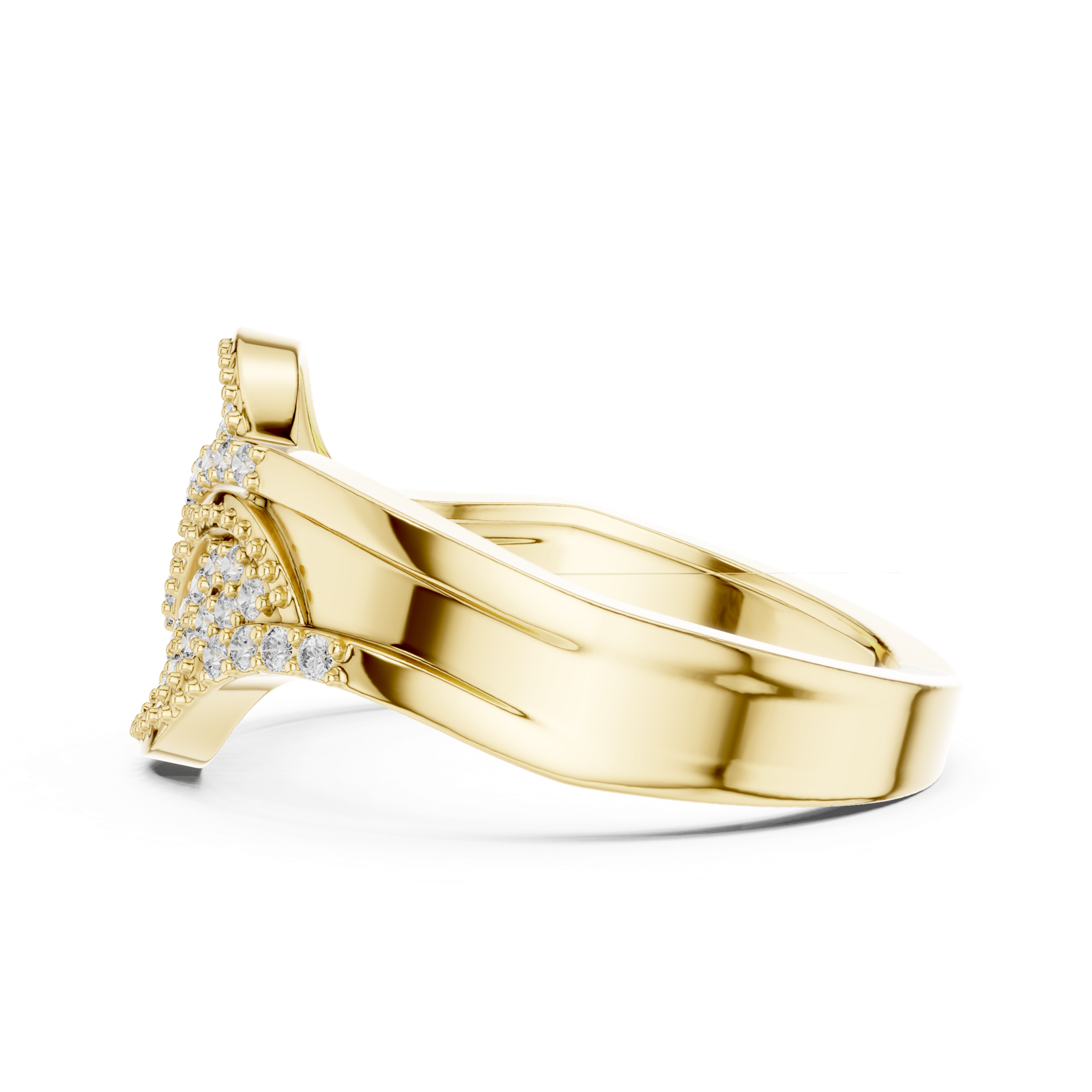 Gold Ring DR-6287, Yellow Gold, view 3
