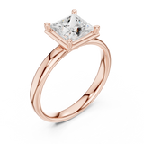 Gold Jewelry L36-10, Princess center stone, Rose Gold, view 2