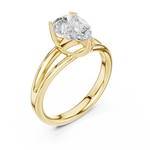 Gold Jewelry L36-7, Pear center stone, Yellow Gold, view 2