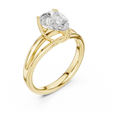 Gold Jewelry L36-7, Pear center stone, Yellow Gold, view 2