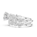 Gold Ring DDLR-443, Cushion center stone, White Gold, view 3