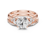 Gold Ring DDLR-299, Round center stone, Rose Gold, view 4