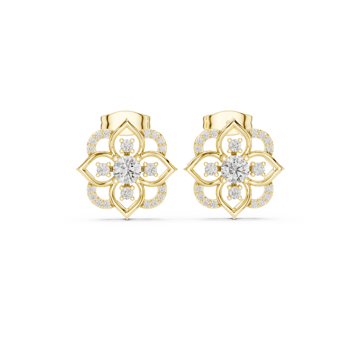 Gold Earrings L29-3, Yellow Gold