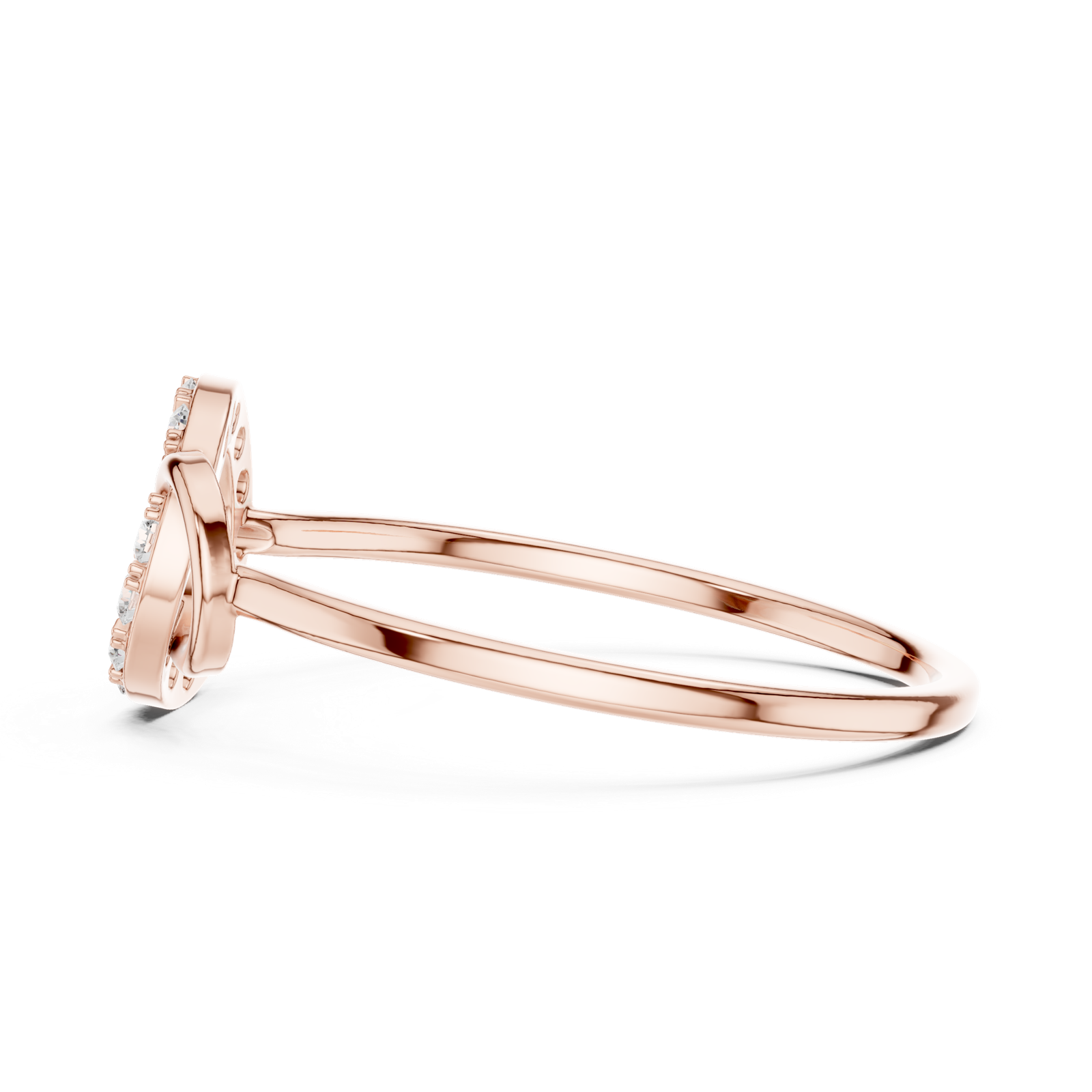 Gold Ring HLR-201, Rose Gold, view 3