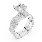 Gold Ring DDLR-300, Heart center stone, White Gold, view 2