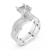 Gold Ring DDLR-300, Heart center stone, White Gold, view 2