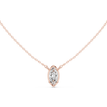 Gold Jewelry DDPS-001, Marquise center stone, Rose Gold, view 4