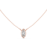 Gold Jewelry DDPS-001, Marquise center stone, Rose Gold, view 4