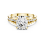 Gold Ring, Oval center stone, Yellow Gold, view 4