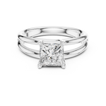 Gold Jewelry L36-9, Princess center stone, White Gold, view 4