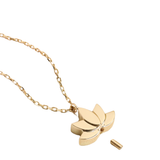 Purnebu Lotus Pendant - 14K or 18K Solid Gold Necklace with Lotus Ash Holder Pendant