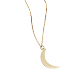 Crescent Moon Pendant - 14K or 18K Solid Gold, Moon Necklace with Ash Holder Pendant