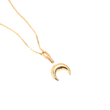 Purnebu Crescent Moon Pendant - 14K or 18K Solid Gold, Moon Necklace with Ash Holder Pendant