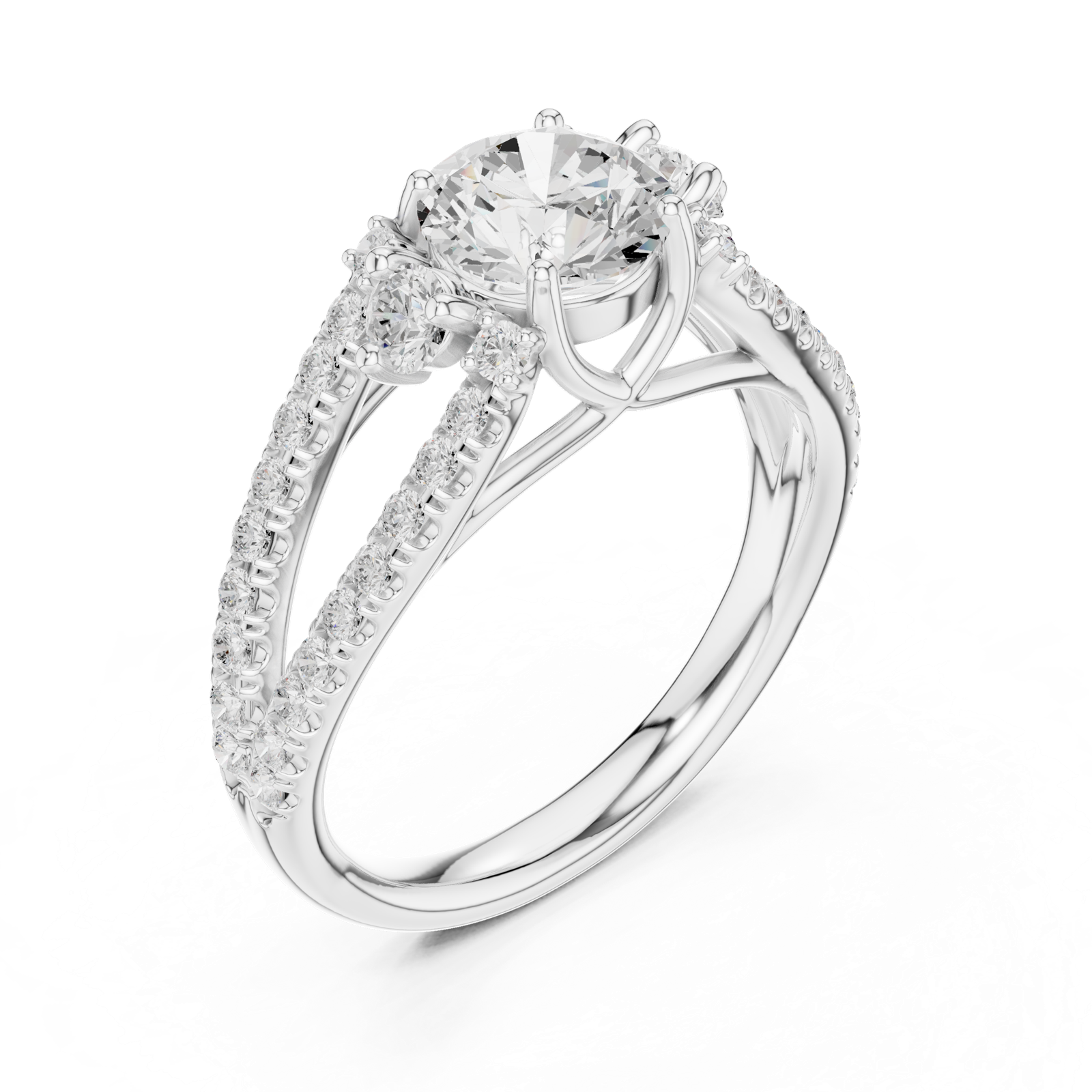 Gold Ring DDLR-682, White Gold, view 2