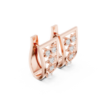 14K Solid Gold Lab Diamond Cluster Earrings, Rose Gold, view 1