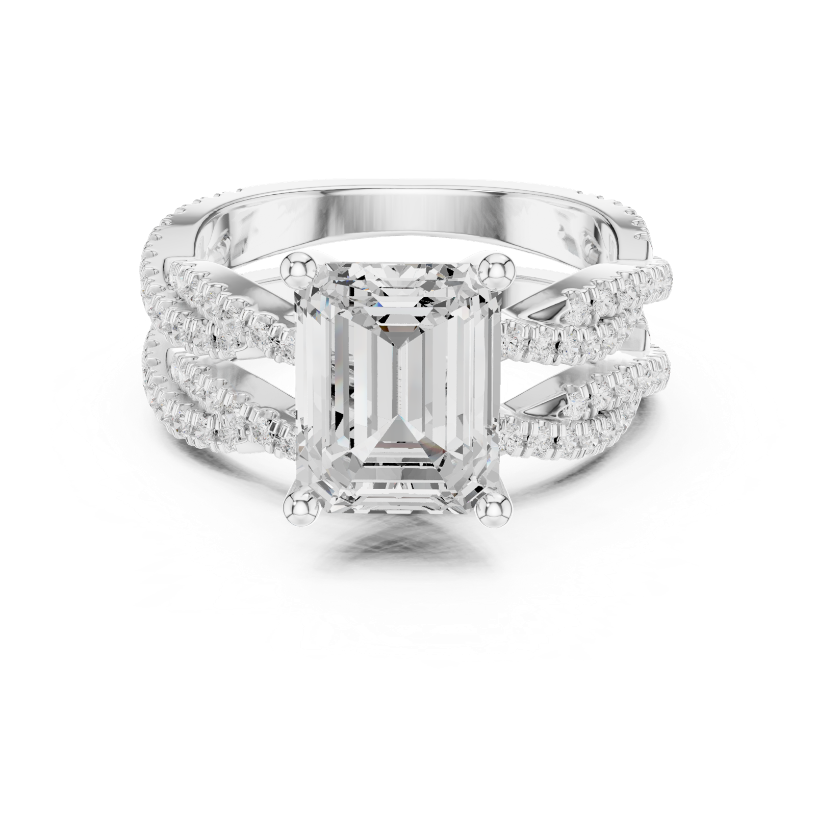 Gold Ring DDLR-300, White Gold, view 4