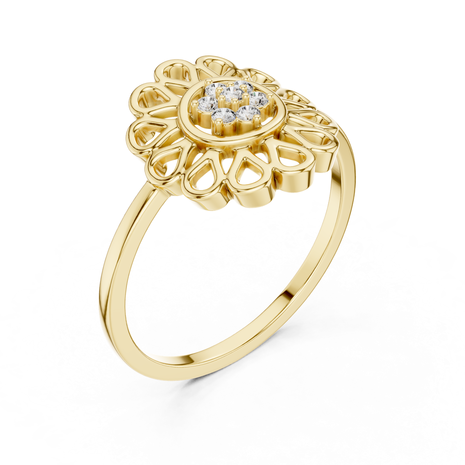 Gold Ring DR-6252, Yellow Gold, view 2