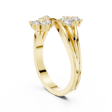 14K Solid Gold Lab Diamond Flower Cluster Ring, Yellow Gold, view 1