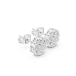 Gold Earrings AGDER-353, White Gold, view 1