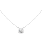 Gold Jewelry DDPS-001, Round center stone, White Gold, view 4