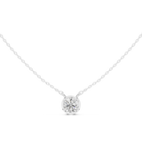 Gold Jewelry DDPS-001, Round center stone, White Gold, view 4