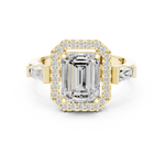 Gold Ring, Emerald center stone, Yellow Gold, view 4