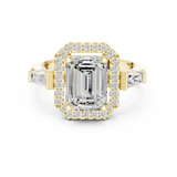 Gold Ring, Emerald center stone, Yellow Gold, view 4