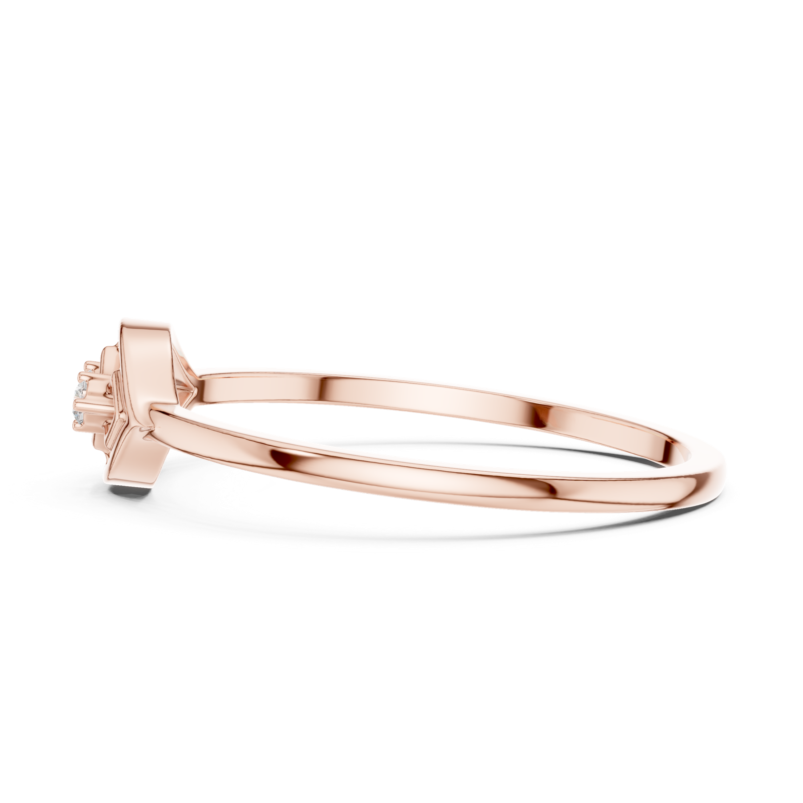 Gold Ring DR-6187, Rose Gold, view 3