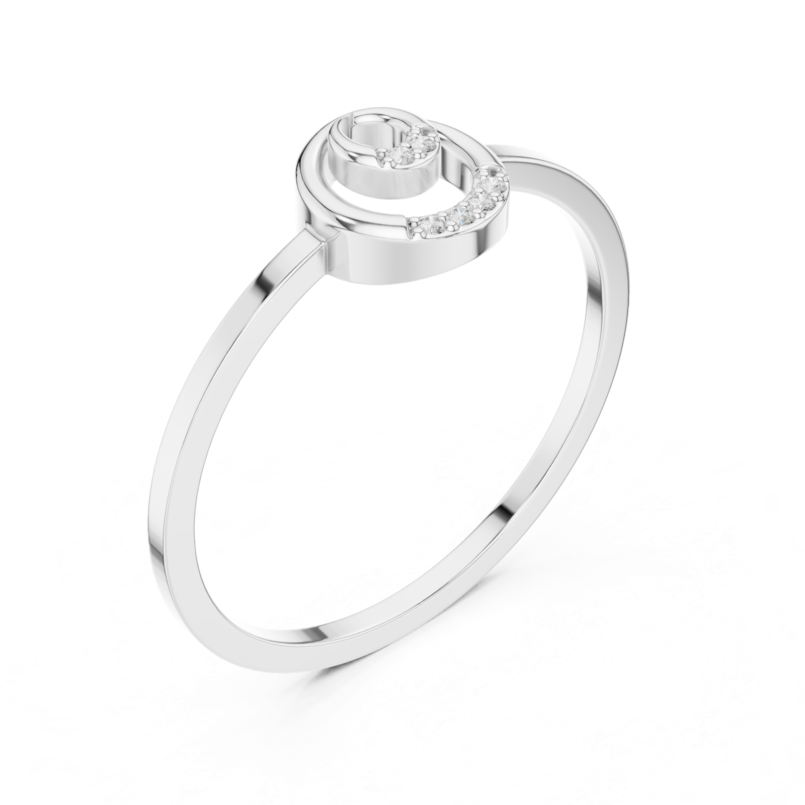 Gold Ring DDLR-686, White Gold, view 2