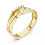 Gold Ring HLR-05 3MM, Yellow Gold, view 2
