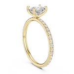 Gold Jewelry, Cushion center stone, Yellow Gold, view 1
