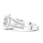 Gold Ring DDLR-350, Cushion center stone, White Gold, view 3