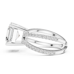 Gold Jewelry, Asscher center stone, White Gold, view 3