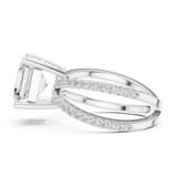 Gold Jewelry, Asscher center stone, White Gold, view 3