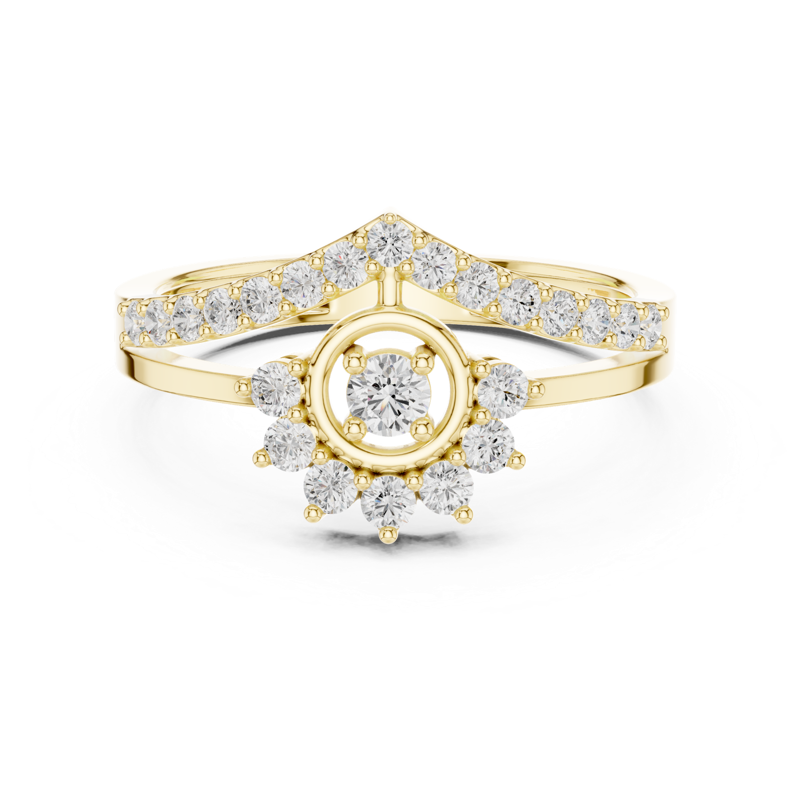 Gold Ring ALR-159, Yellow Gold, view 4